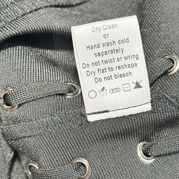 By the Way. Mimi Lace Up Strapless Dress Black Lace-Up Bandeau Corset Mini Small - Picture 12 of 14